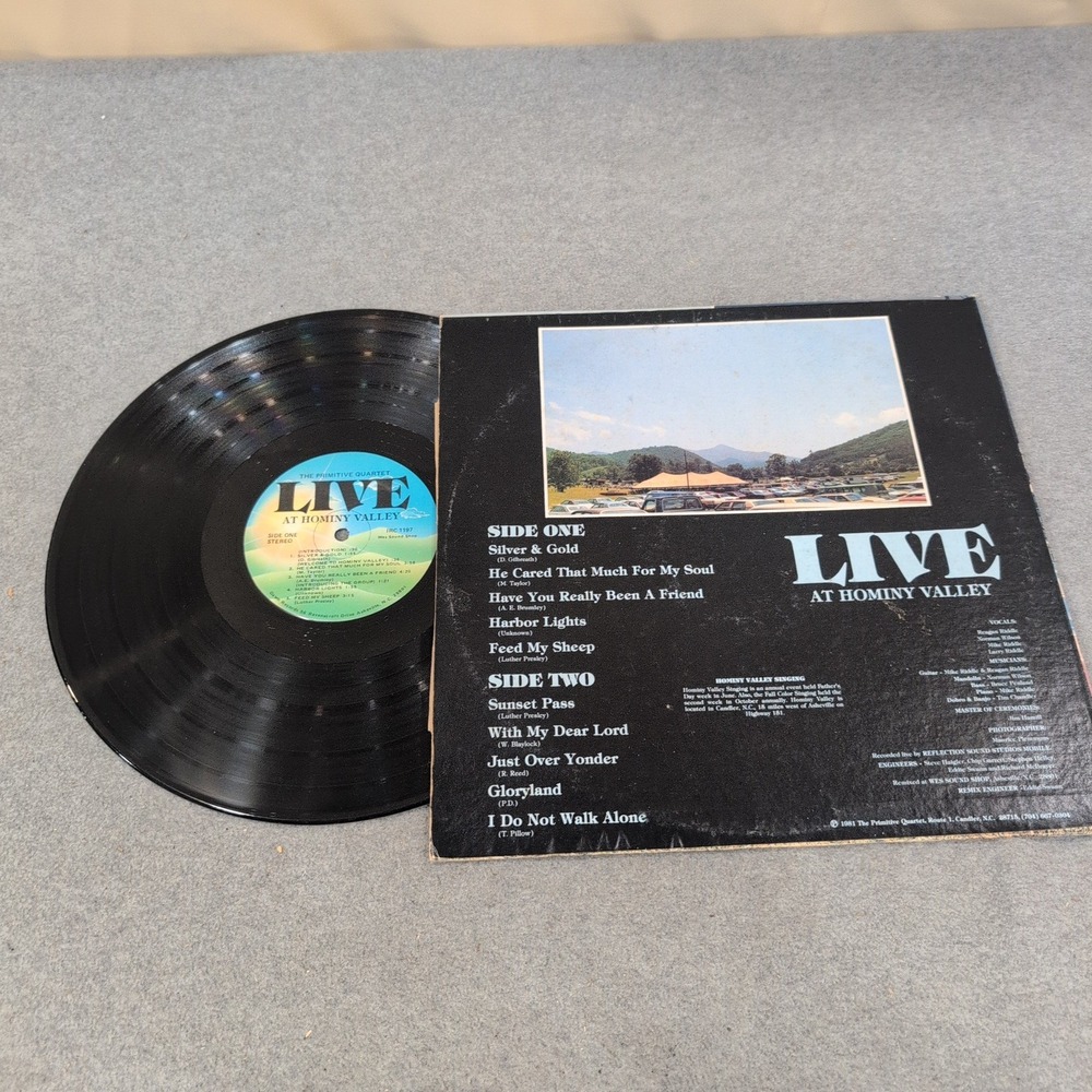 The Primitive Quartet Live At Hominy Valley 1981 Bluegrass Gospel Vinyl LP - Picture 2 of 2